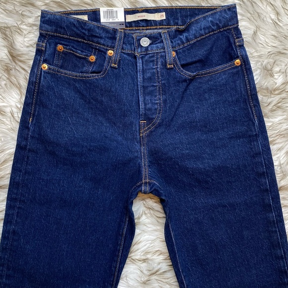 Levi’s Wedgie Icon High Rise Ankle Jeans Tapered Leg Dark Wash Size 25 NWT - Picture 7 of 15